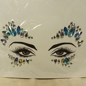Blue and Silver Eye Makeup Gem Set
